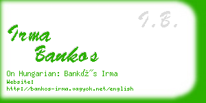 irma bankos business card